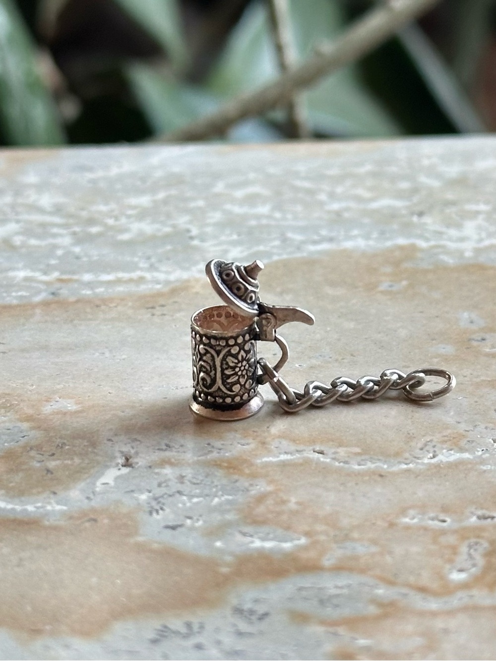 Vintage Opening German Stein Charm Sterling Silver